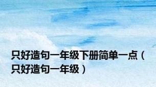 只好造句一年级下册简单一点（只好造句一年级）
