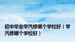 初中毕业学汽修哪个学校好（学汽修哪个学校好）