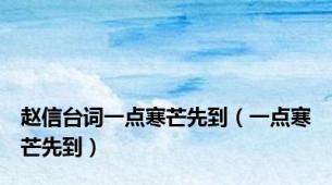赵信台词一点寒芒先到（一点寒芒先到）