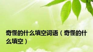 奇怪的什么填空词语（奇怪的什么填空）