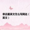 幸运星英文怎么写网名（幸运星英文）