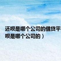 还呗是哪个公司的借贷平台(还呗是哪个公司的)