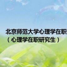 北京师范大学心理学在职研究生(心理学在职研究生)