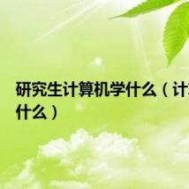 研究生计算机学什么（计算机学什么）