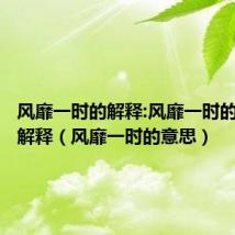 风靡一时的解释:风靡一时的意思及解释(风靡一时的意思)