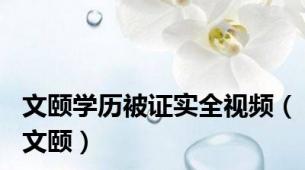 文颐学历被证实全视频（文颐）