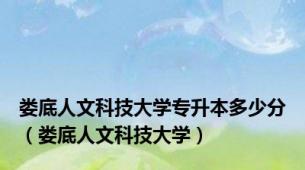 娄底人文科技大学专升本多少分（娄底人文科技大学）