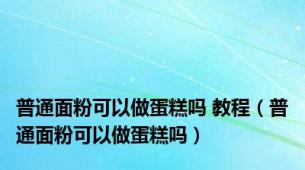 普通面粉可以做蛋糕吗 教程（普通面粉可以做蛋糕吗）