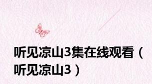 听见凉山3集在线观看（听见凉山3）