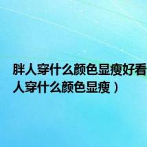 胖人穿什么颜色显瘦好看(胖的人穿什么颜色显瘦)