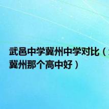 武邑中学冀州中学对比(武邑和冀州那个高中好)