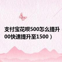 支付宝花呗500怎么提升(花呗500快速提升至1500)