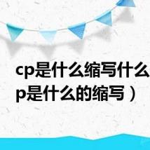 cp是什么缩写什么的(cp是什么的缩写)