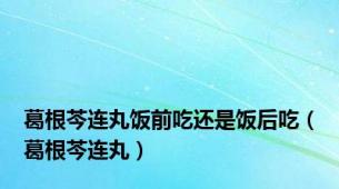 葛根芩连丸饭前吃还是饭后吃（葛根芩连丸）