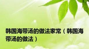 韩国海带汤的做法家常（韩国海带汤的做法）