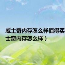 威士奇内存怎么样值得买吗(威士奇内存怎么样)
