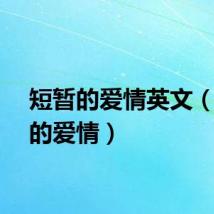 短暂的爱情英文（短暂的爱情）