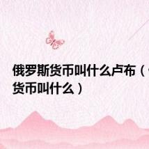 俄罗斯货币叫什么卢布(俄罗斯货币叫什么)