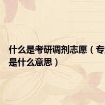 什么是考研调剂志愿(专业志愿是什么意思)