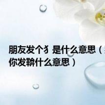 朋友发个犭是什么意思(别人给你发鞥什么意思)