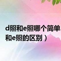 d照和e照哪个简单(d照和e照的区别)