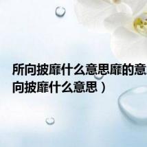 所向披靡什么意思靡的意思(所向披靡什么意思)