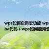 wps如何启用宏功能 wps运行vba代码（wps如何启用宏）