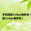 手机网络1mbps有多快（手机网速1mbps有多快）