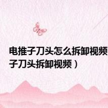 电推子刀头怎么拆卸视频(电推子刀头拆卸视频)
