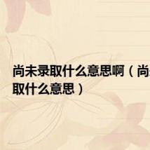 尚未录取什么意思啊（尚未被录取什么意思）