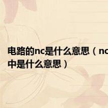 电路的nc是什么意思(nc在电路中是什么意思)