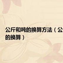 公斤和吨的换算方法(公斤和吨的换算)