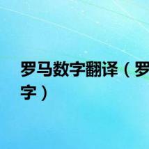 罗马数字翻译（罗马数字）