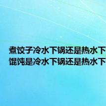 煮饺子冷水下锅还是热水下锅(煮馄饨是冷水下锅还是热水下锅)