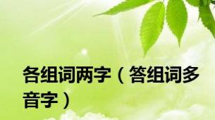 各组词两字（答组词多音字）