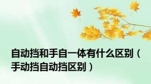 自动挡和手自一体有什么区别（手动挡自动挡区别）