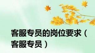 客服专员的岗位要求（客服专员）