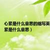 心累是什么意思的缩写英文（心累是什么意思）