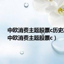 中欧消费主题股票c历史净值(中欧消费主题股票c)