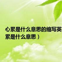 心累是什么意思的缩写英文(心累是什么意思)