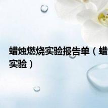 蜡烛燃烧实验报告单(蜡烛燃烧实验)