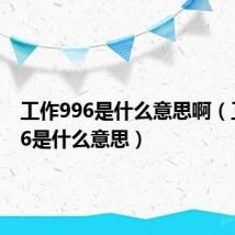 工作996是什么意思啊(工作996是什么意思)