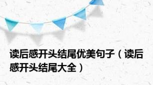 读后感开头结尾优美句子（读后感开头结尾大全）