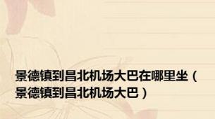 景德镇到昌北机场大巴在哪里坐（景德镇到昌北机场大巴）