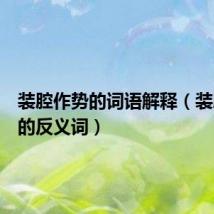 装腔作势的词语解释(装腔作势的反义词)