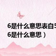 6是什么意思表白520(6是什么意思)