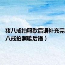 猪八戒拍照歇后语补充完整(猪八戒拍照歇后语)