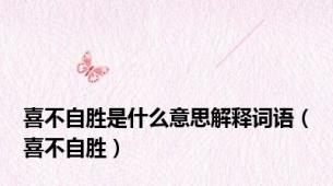 喜不自胜是什么意思解释词语（喜不自胜）