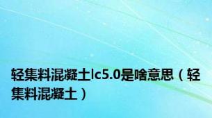 轻集料混凝土lc5.0是啥意思（轻集料混凝土）
