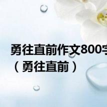 勇往直前作文800字初中(勇往直前)